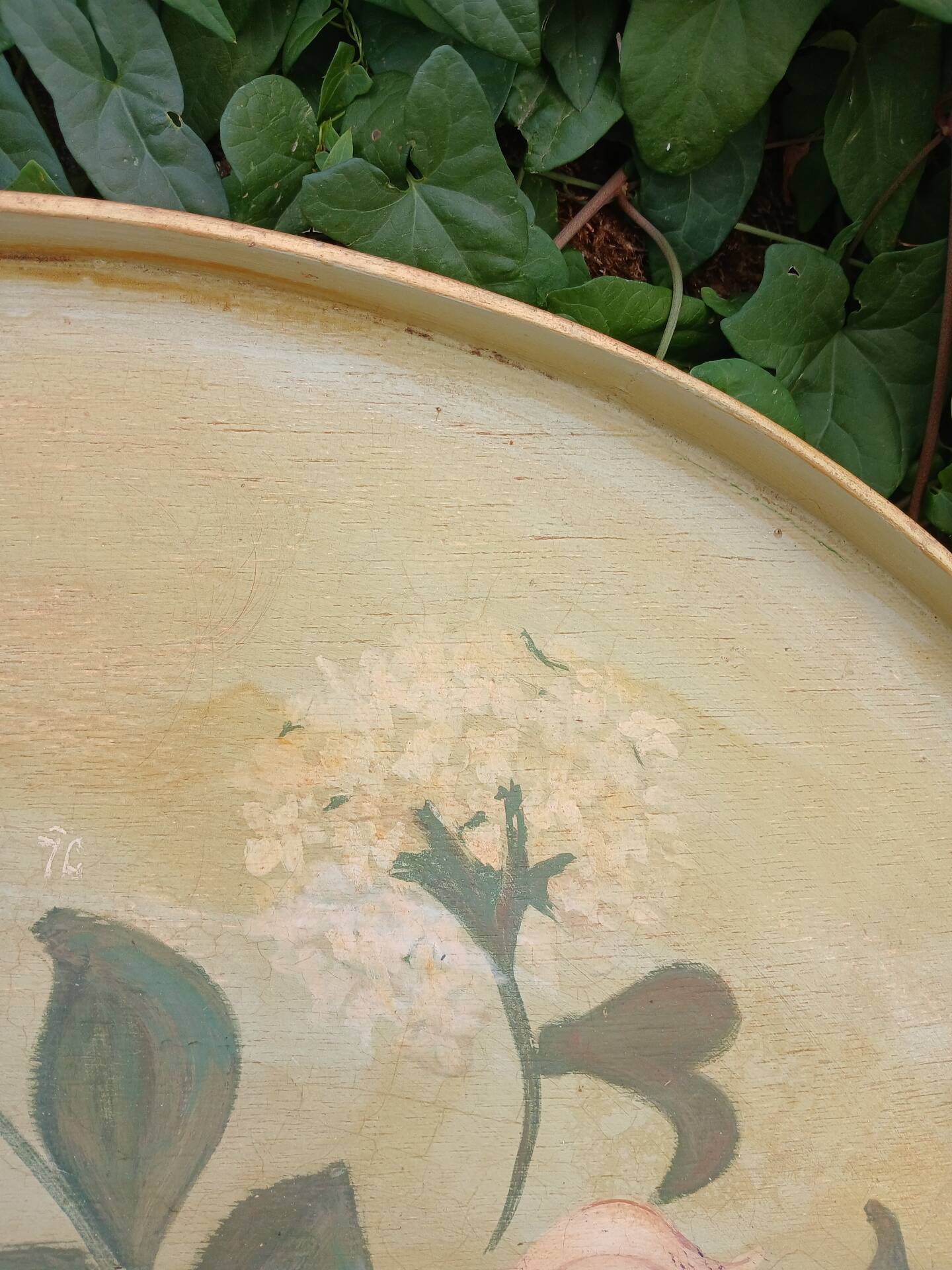 Large ancient wooden platter