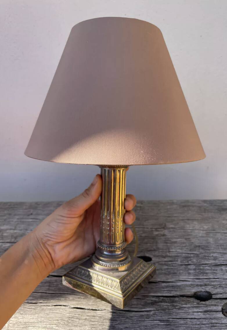 Pair of bedside lamps signed Cailar Bayarden, silver-plated metal, Louis XVI style.