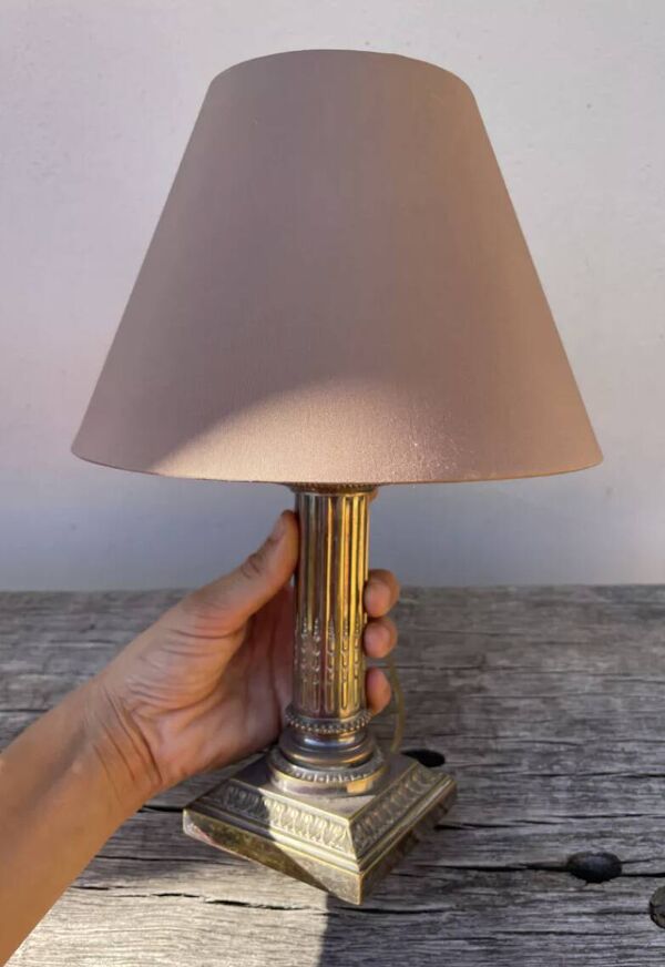 Paire de lampes de chevet signées Cailar Bayarden métal argenté Louis XVI