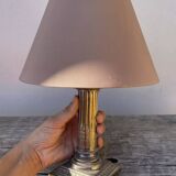 Pair of bedside lamps signed Cailar Bayarden, silver-plated metal, Louis XVI style.