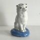 Small ancient glazed ceramic cat from the 19th century.