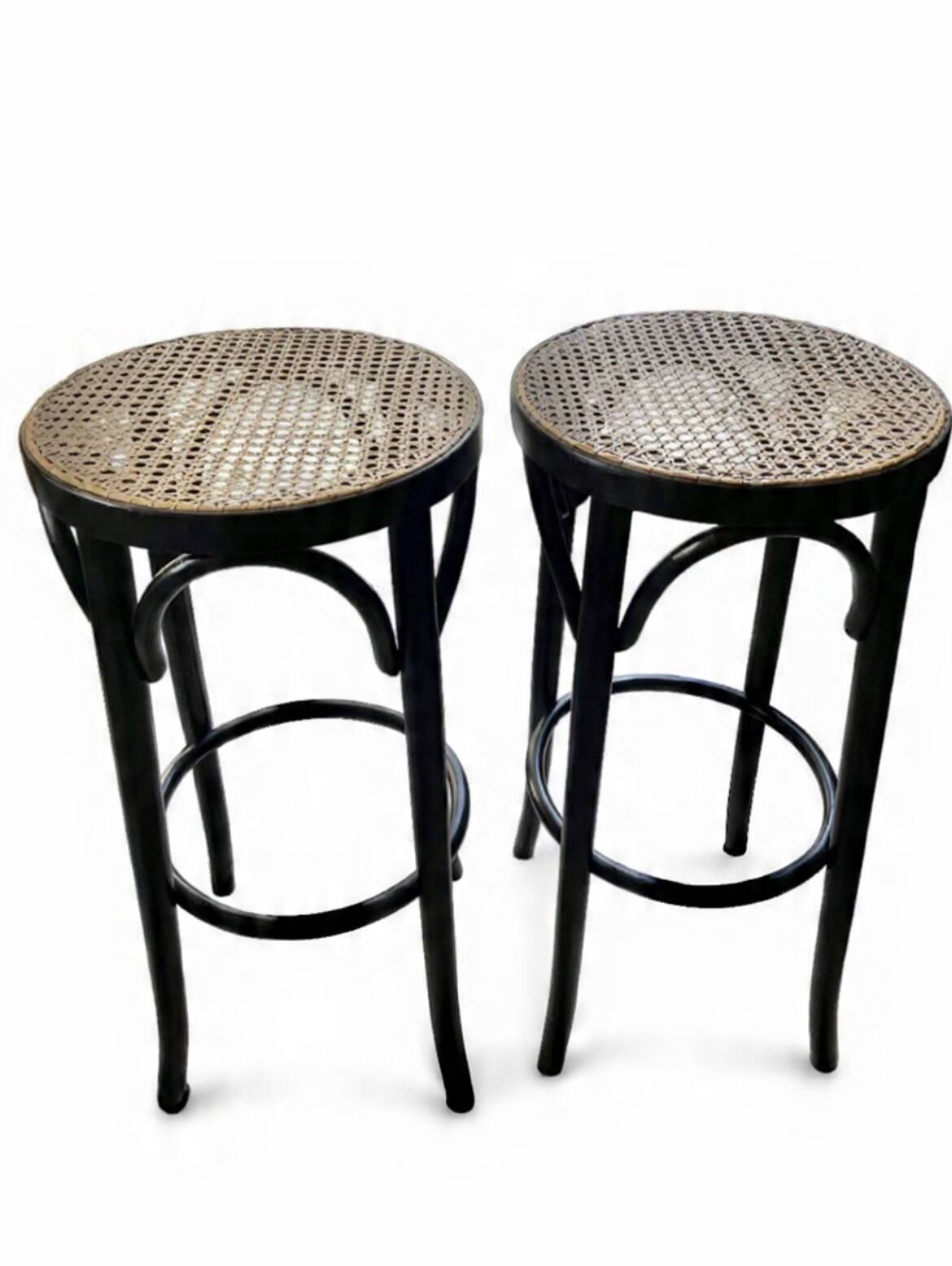 Vintage caned bar stools