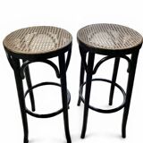 Vintage caned bar stools