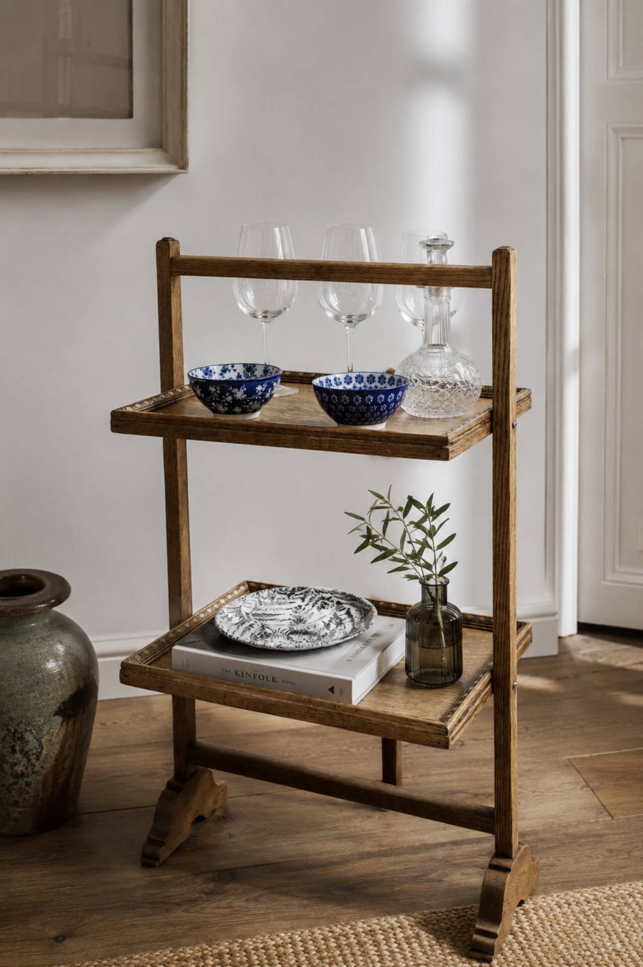 Silent servant, solid wood - Late 19th century - Minimalist side table