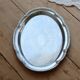 Vintage oval silver-plated serving tray – Engraved rococo decoration