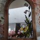 Set of 2 vintage mirrors in light brown wood Art Nouveau style