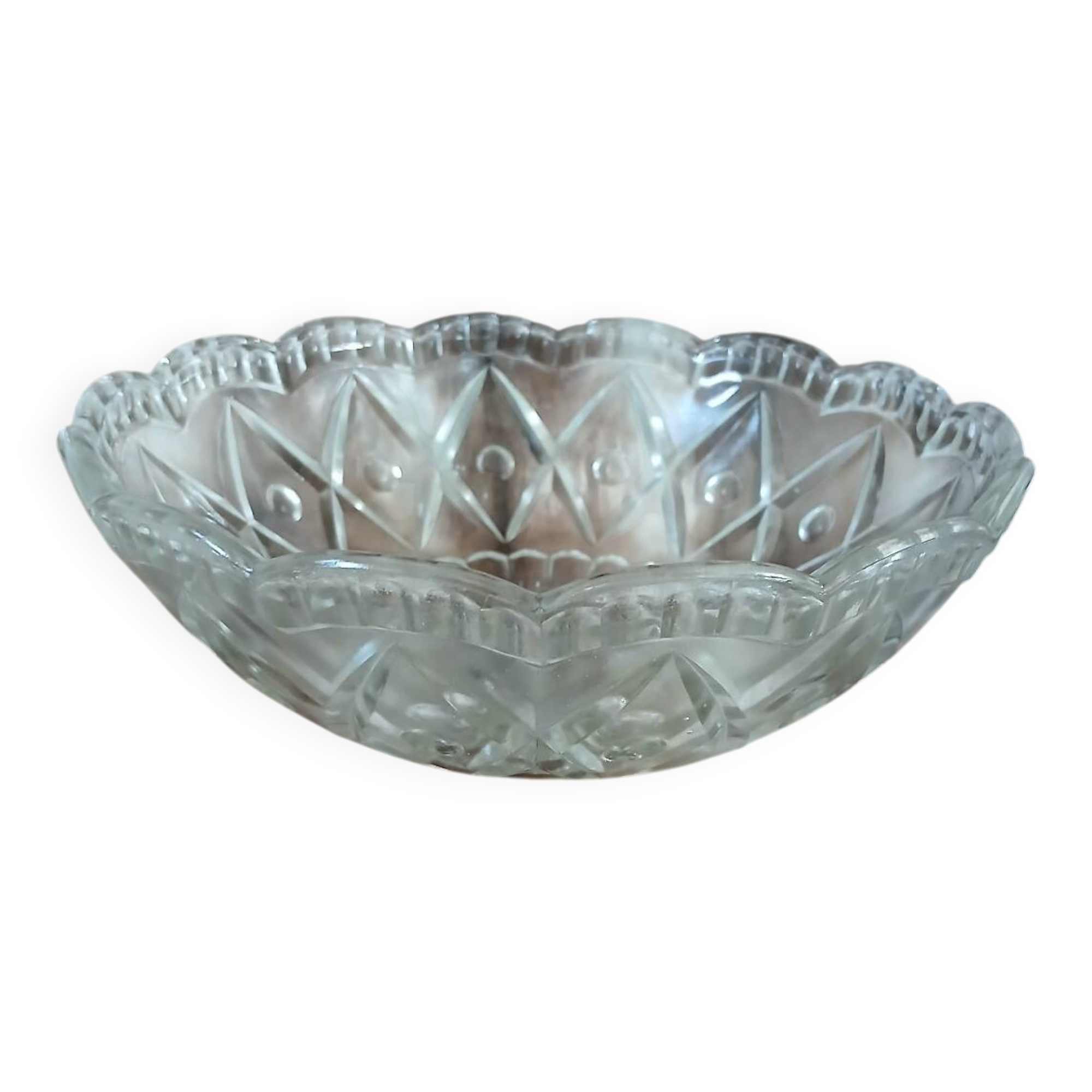 Antique cut glass salad bowl