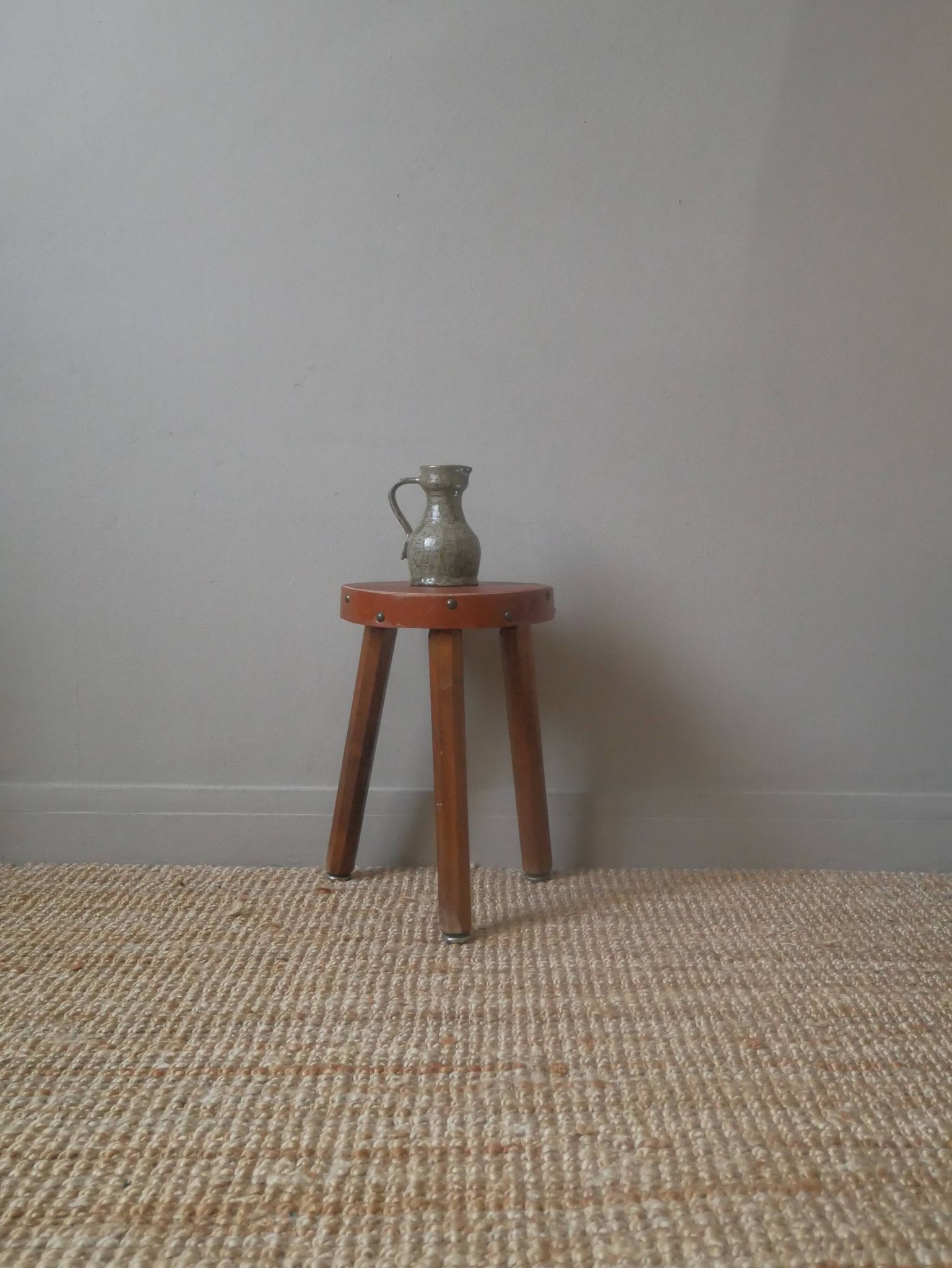 Ceramic pitcher vase with handle handmade pottery artisanal manufacturing Scandinavian country decoration