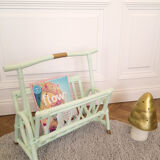 Magazine rack Wicker 'Mint & Gold'