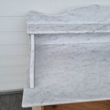 Patinated bathroom cabinet with marble 1940s