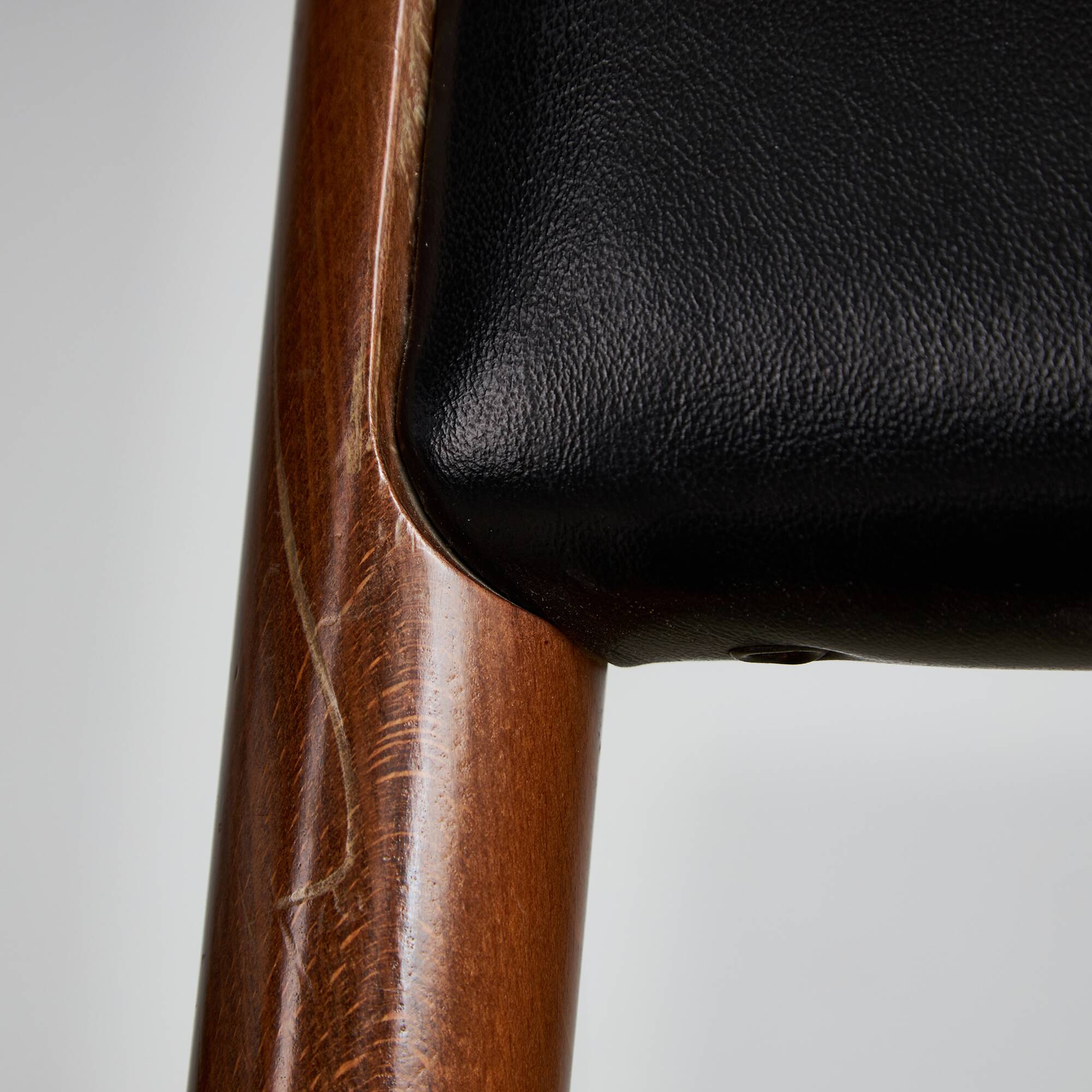 Set of Italian Leather Glossy Finish Chairs