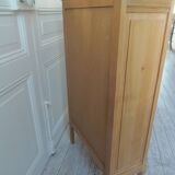 Petite bibliothèque de belle facture en bois brut finition cirée