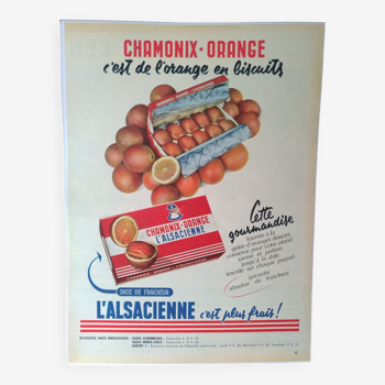Publicité papier l'Alsacienne biscuits
