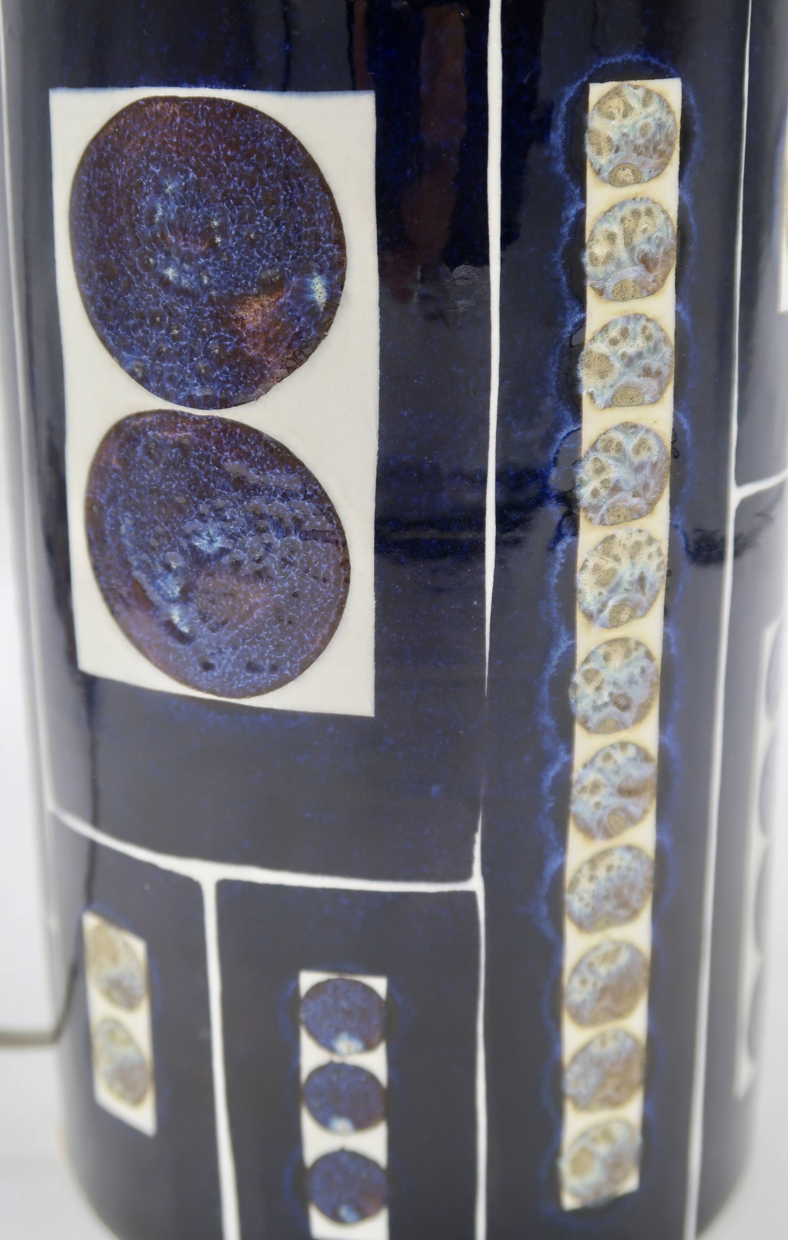 Table ceramic Inge Lise Koefoed, Denmark 1960's lamp