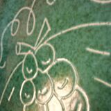 Square dish in glazed ceramic, scarified, signed Jacques Sagan Vallauris,