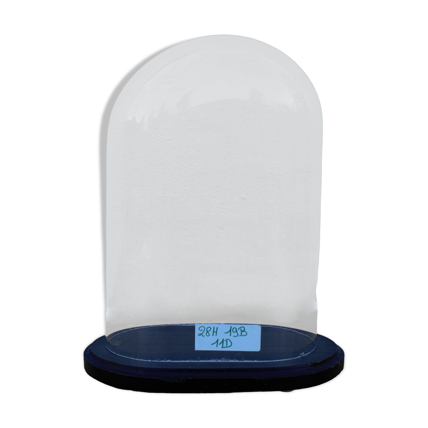 Old oval glass wedding globe 28 cm high glass bell