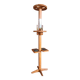 Rare oak and ceramic floor lamp – Guillerme et Chambron, 1950s