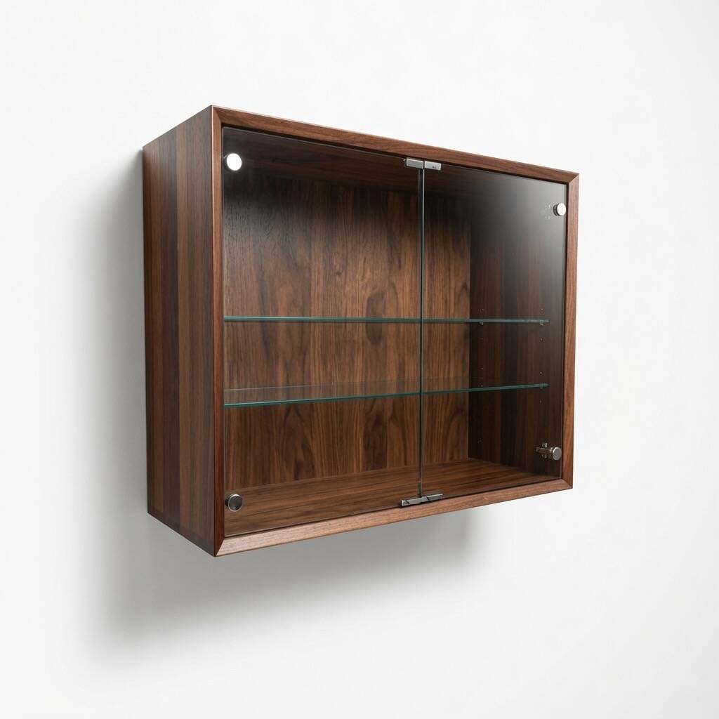 Poul Cadovius Wall Mounted Glass Cabinet By CADO, 1960s.