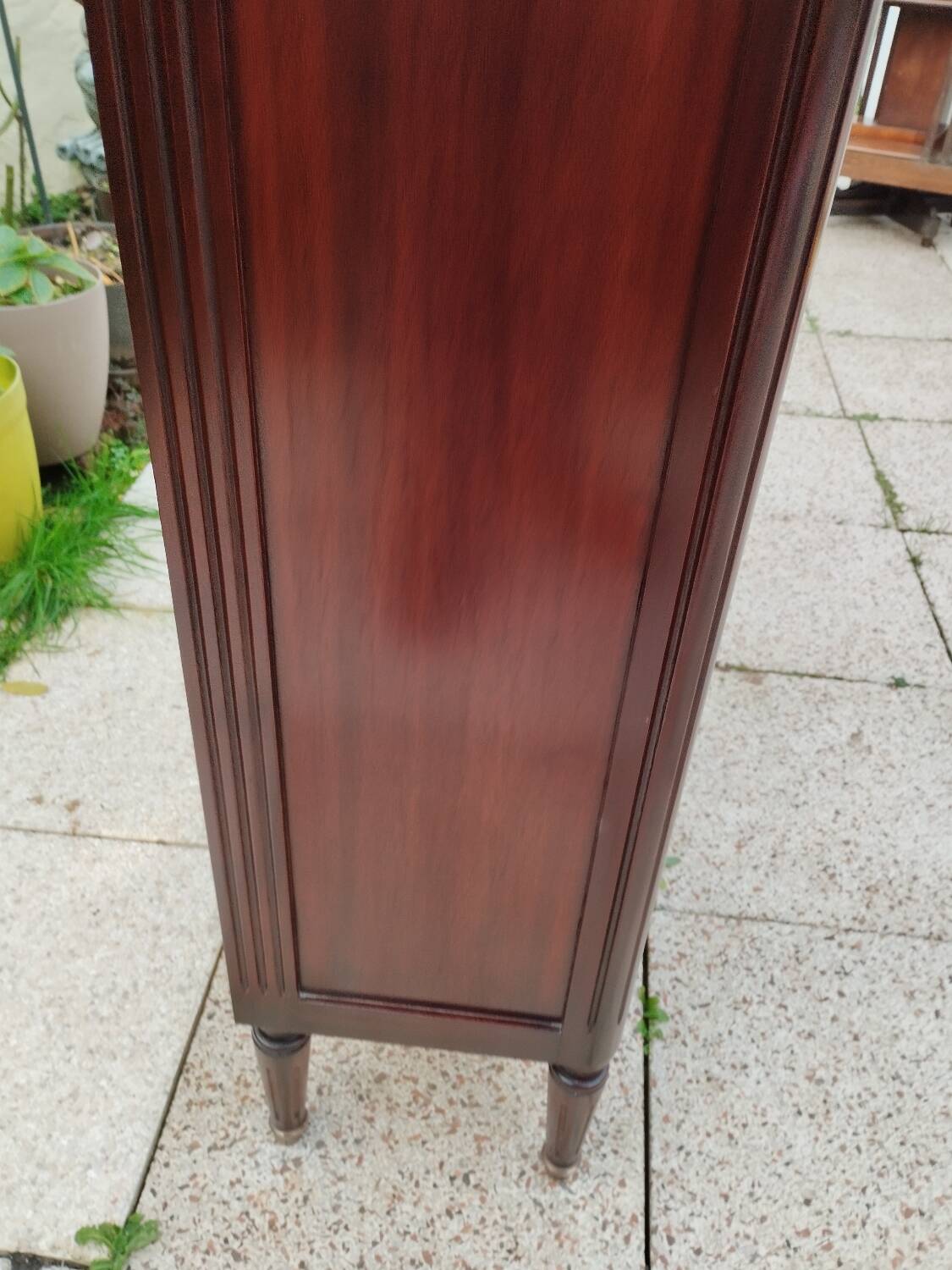 Antique Bibus bookcase in Louis XVI style with marble top