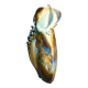 Vase en céramique émaillée, pièce unique, signé D. Prioton, col coquillage