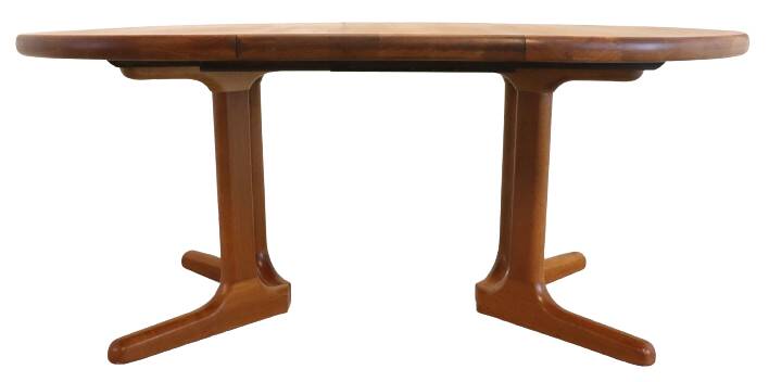 Ronde 1x verlengbare deense teak  Dyrlund eettafel 'Ommel'