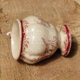 Sarreguemines earthenware mustard pot, Watteau model