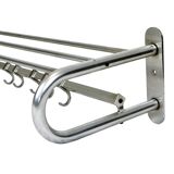 Modernist coat rack hat rack aluminum 7 hooks art deco style