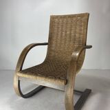Cantilever wicker cord chair, 1930s