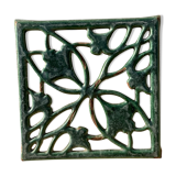 Antique cast iron green enamelled cast iron vintage tableware