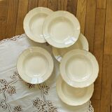Set of 6 deep plates in old earthenware, cream and gilding, Villeroy and Boch ACC-7147