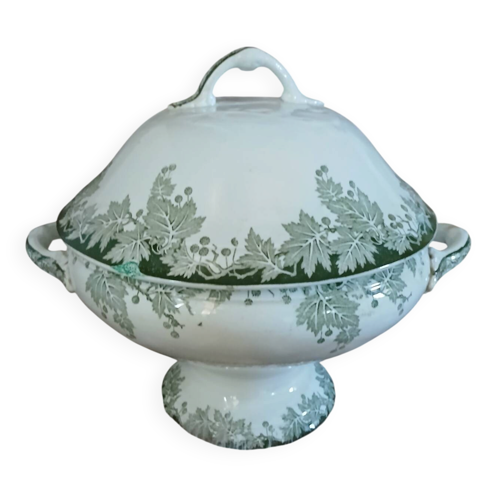 Small antique soup tureen in ironstone