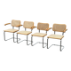 Set of 4 Cesca chairs model B64 with armrests Cesca Marcel breuer design