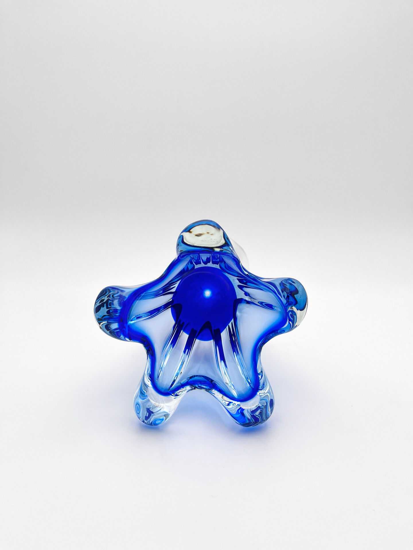Sculptural vase - Josef Hospodka Chribska - Sommerso Blue - 1960