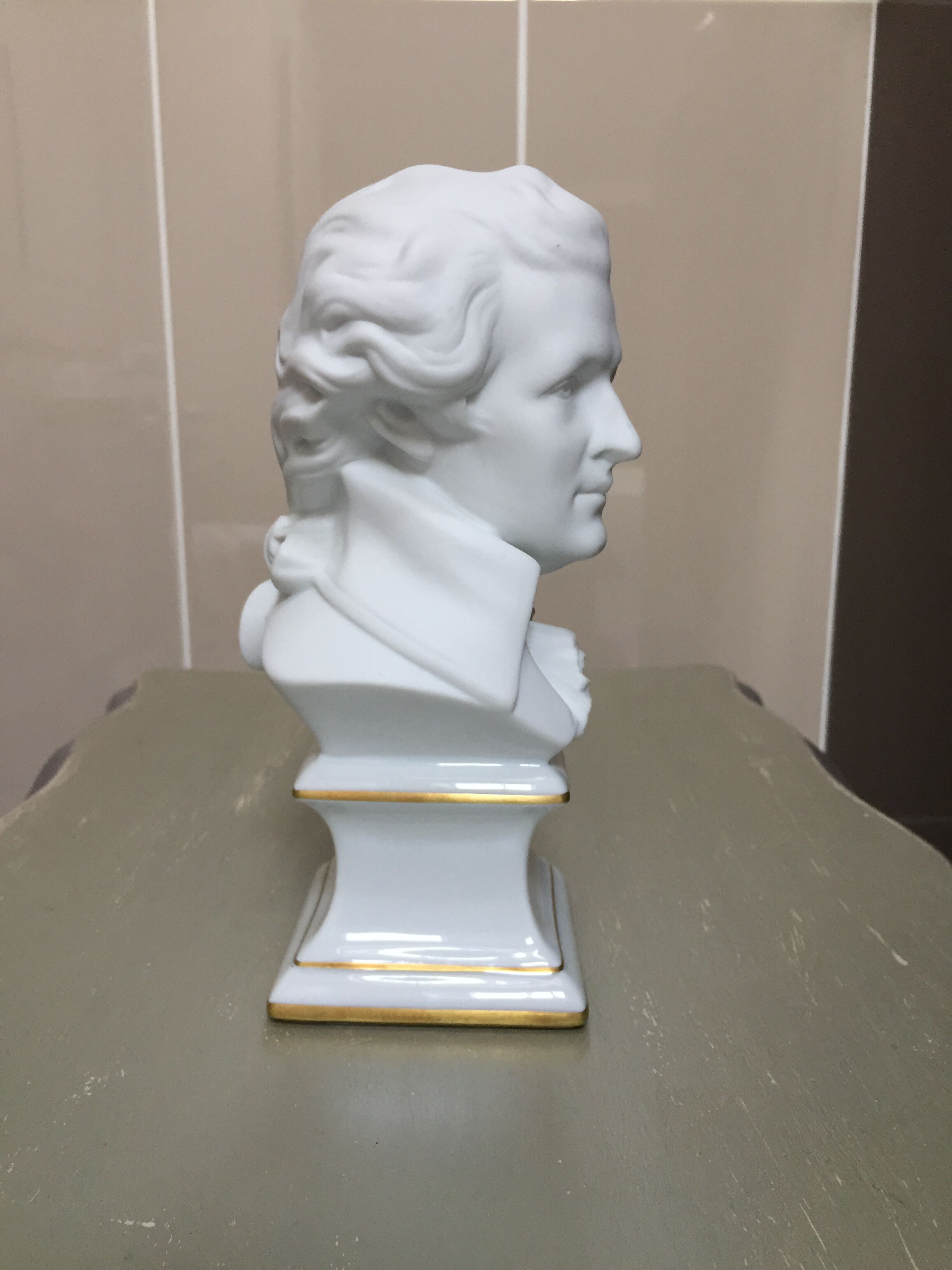 Bust Mozart biscuit porcelain from Limoges