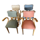 Set of 4 Vintage "Butterfly" Armchairs with Compass Legs