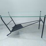 50's design glass coffee table