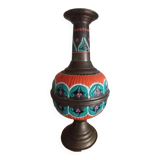 Polychrome copper vase