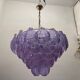 Large Retro Shell Glass Lavender Blue Chandelier