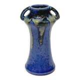 Antique Art Deco Blue Flemmé Stoneware Vase