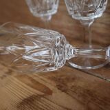 Set of 6 Arlequin white wine glasses in Reims crystal glass 1950