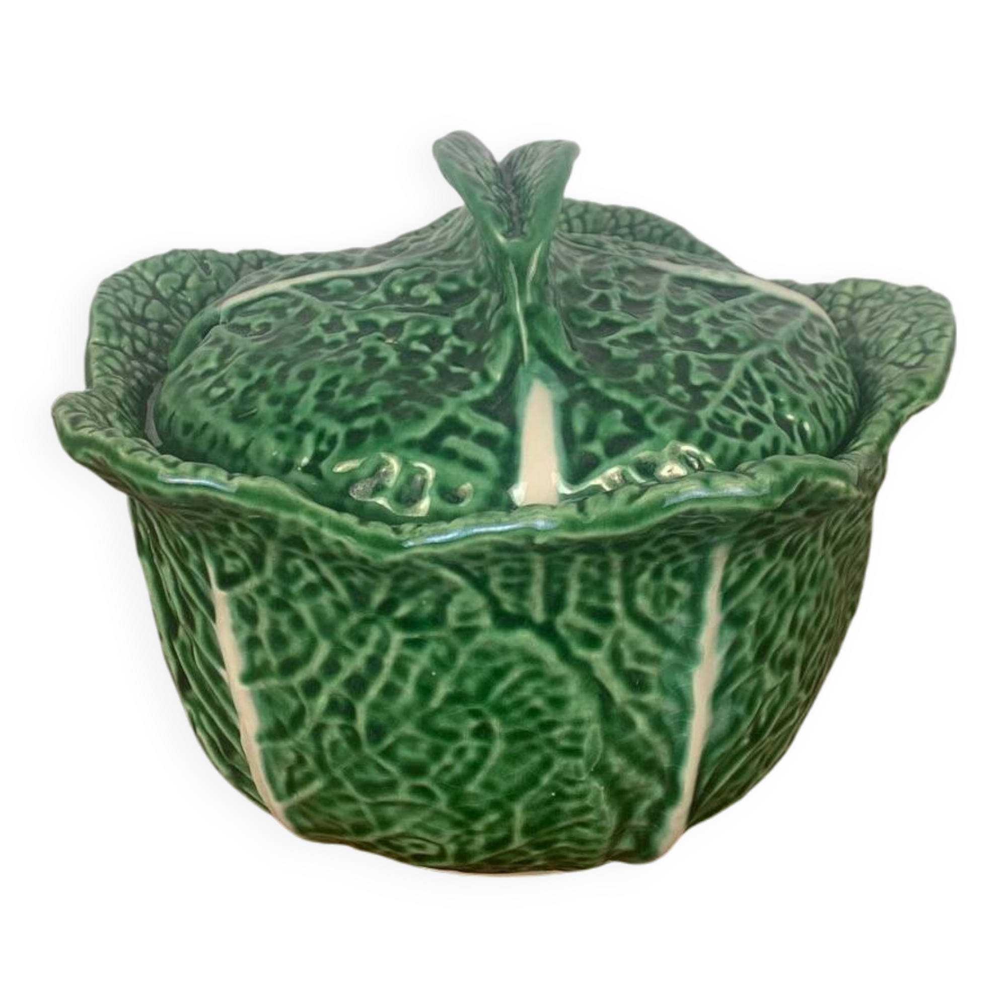Green cabbage ceramic soup tureen, 1970/80