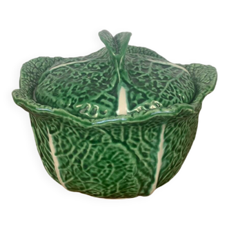 Green cabbage ceramic soup tureen, 1970/80