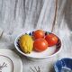 Badonviller Round Foot Dishes Blue Harlequin Patterns "Marie"
