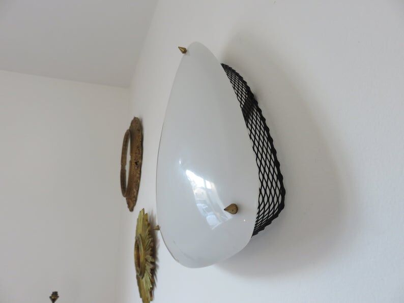 Perspex and expanded metal wall light from the 50s and 60s