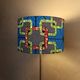 XL lampshade/suspension with printed ethnic graphic wax