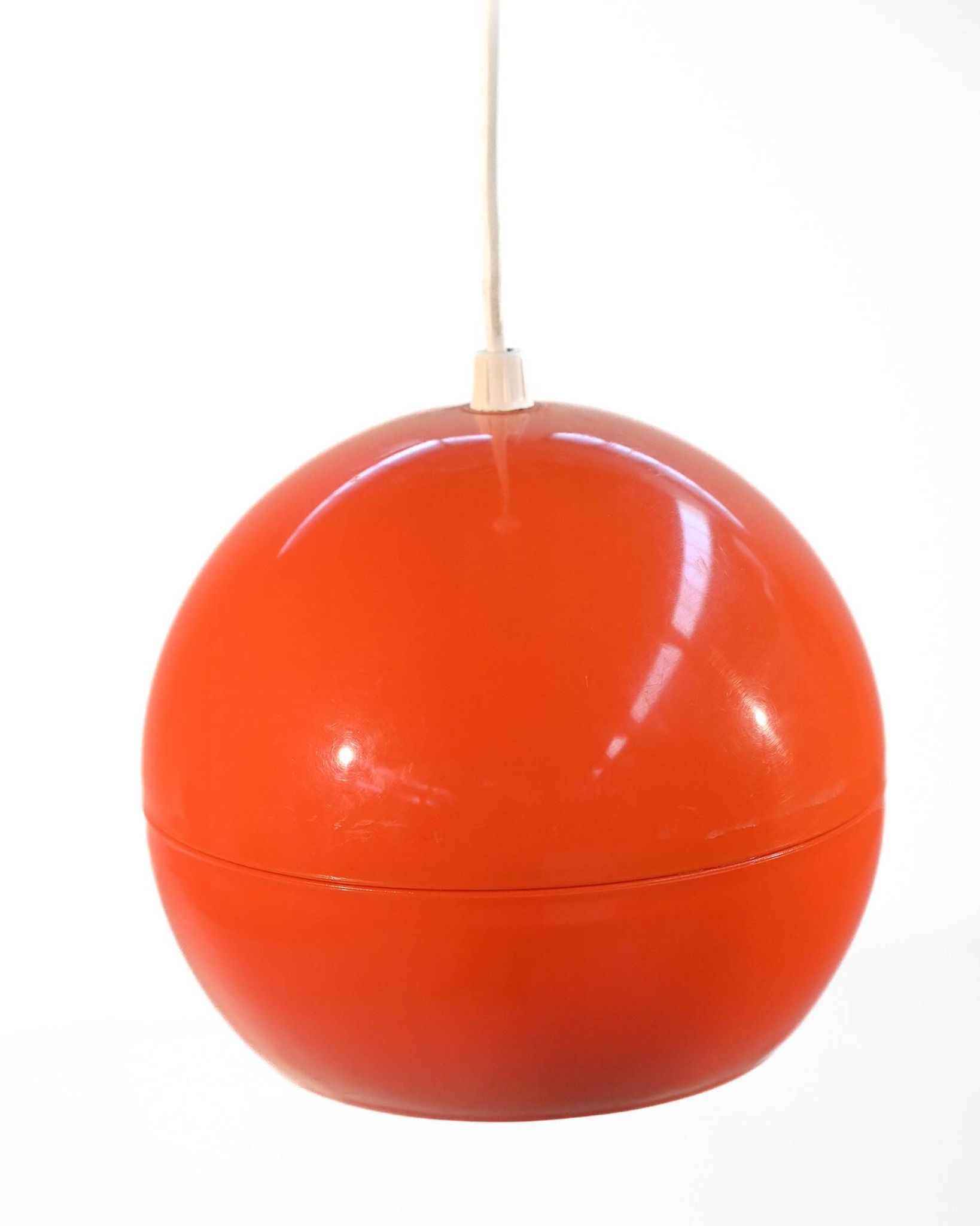 Space Age style ceiling lamp in organge plastic, 1960s