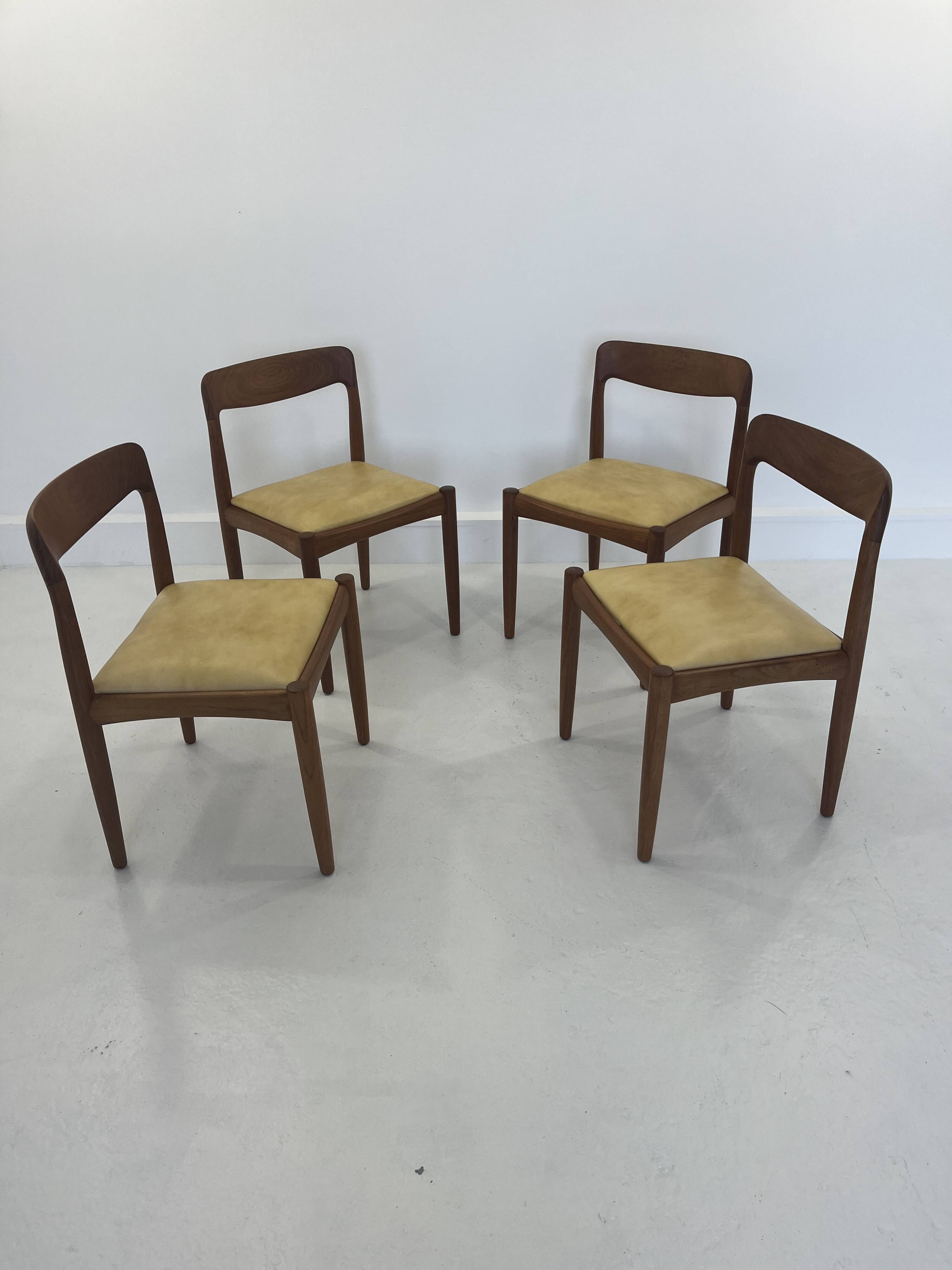 Vintage Danish Dining Chairs in Teak by H.W. Klein for Bramin, Set of 4