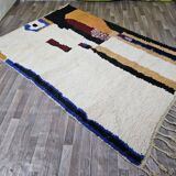Tapis berbère en laine naturelle traditionnelle taille 140 x 260 cm