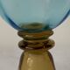 5 glasses in amber and blue crystal George Sand diabolos 19th century