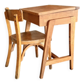 School desk and chair set stamped Baumann